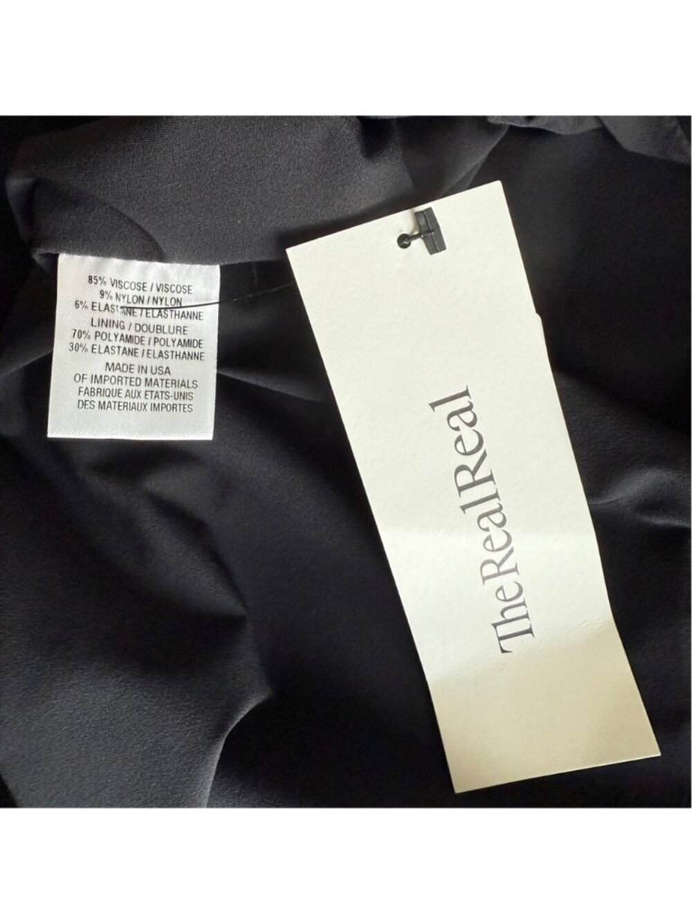 CUSHNIE Black Square Neck Ruched Side Slit Dress sz 0 - Picture 11 of 16